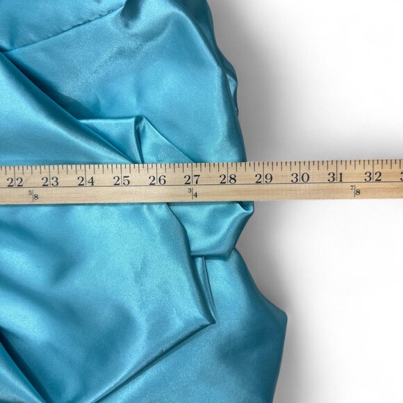 Vintage Gunne Sax Jessica McClintock Satin Babydoll Dress Sz 7 Blue Y2K Prom - Picture 12 of 14